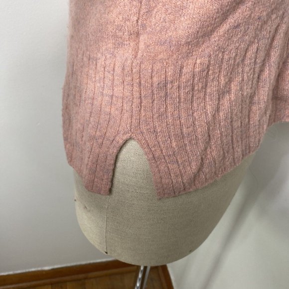 Madewell Womens Turtle Neck Sweater Sz M Pink Tunic Side Slits Wool Alpaca - Picture 6 of 8